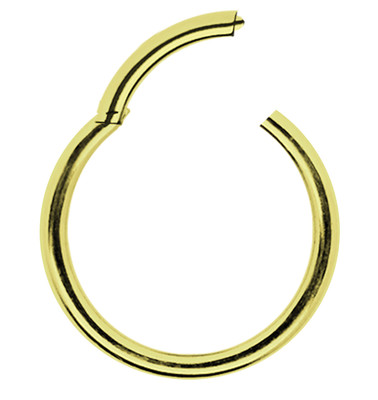 Ohr Nasen Piercing Schmuck Smooth Segment Ring vergoldet Clicker Scharnier 1,2mm