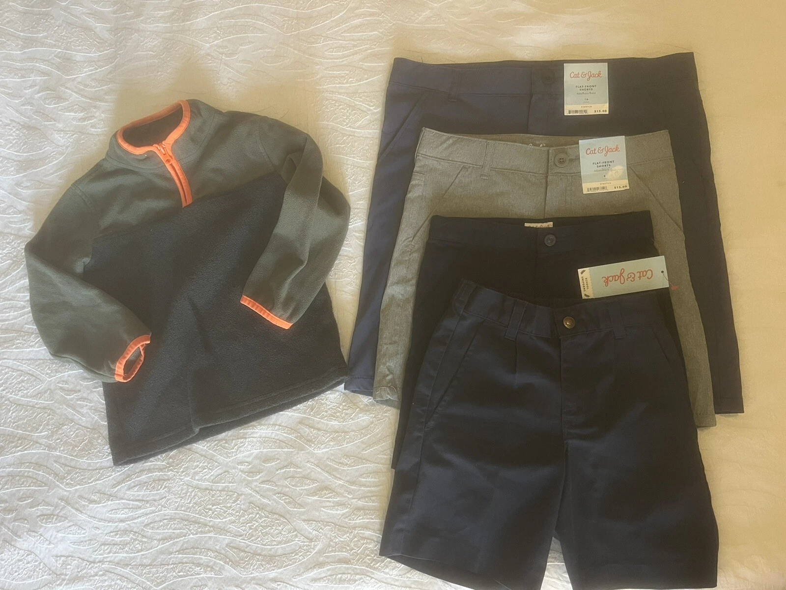 Boys' Clothing Set Bundle- Fleece Pullover & 4 Shorts Multicolor