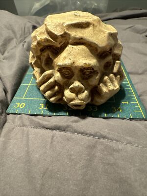 4  Vintage Unique Brown Wax Candle Monkey Carved Into Stone  For Use Or Decor