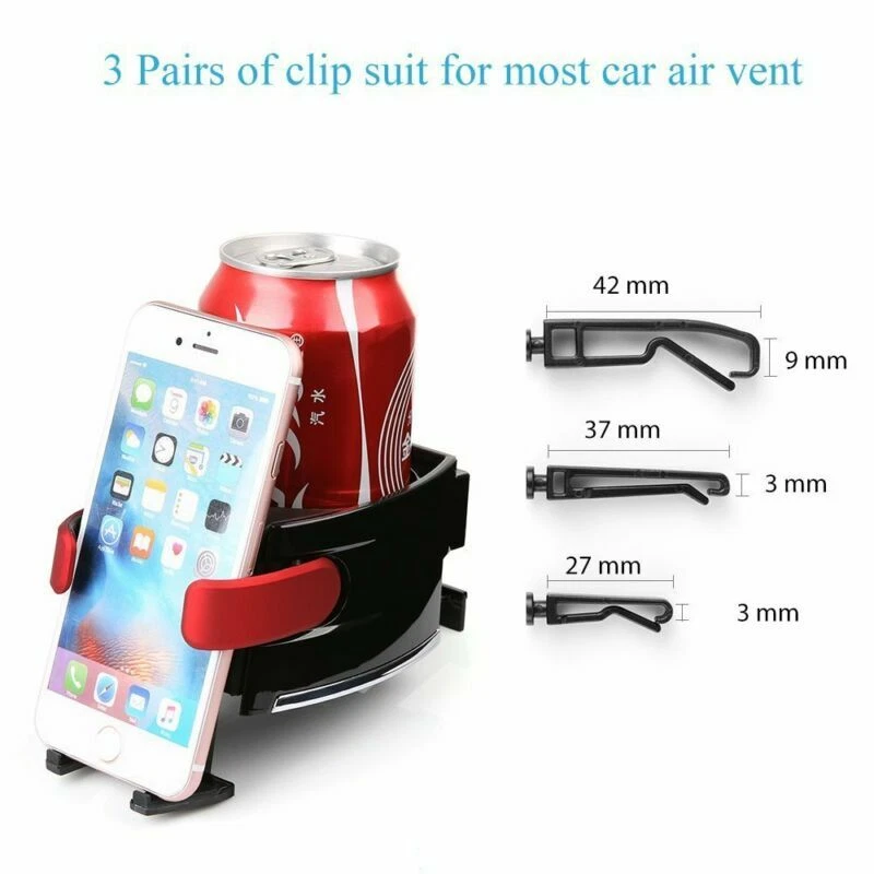 Car 2in1 Air Vent Cell Phone & Cup Mount Holder Bracket for Bottle Drinking Cup - Image 2 of 4
