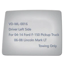 Replacement Upper Mirror Glass for 2004-2014 Ford F-150 Pickup Driver Left Side