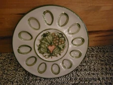 Vintage Louisville Stoneware Harvest Pear Deviled Egg Serving Platter Plate