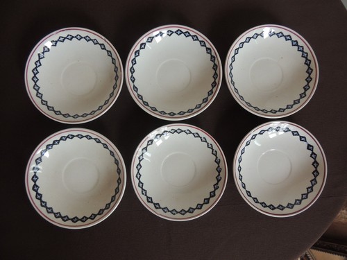 Antique Childs Cut Sponge ware Chain Link 24pc Tea Set Stafforfshire Pottery - Picture 16 of 24