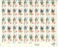 Scott # 1565/8...10 Cent ..Continental  Military...Sheet with 50 Stamps