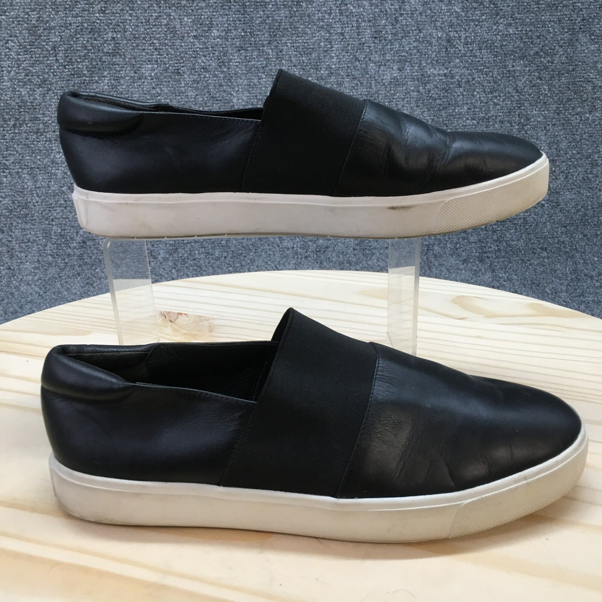 Vince Shoes Womens 9 M Corbin Slip-On Sneakers Black Leather  display picture 2