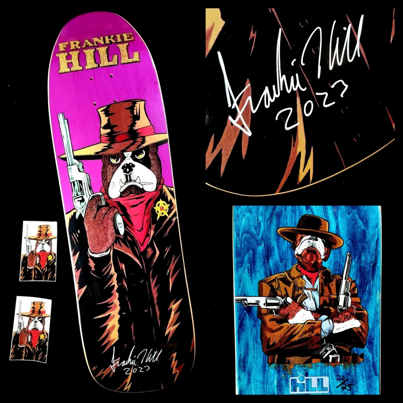 Frankie Hill Signed Skateboard #22 of 25 Autograph Shaped Deck Bones Brigade