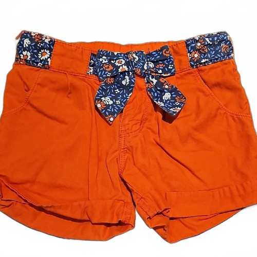 Orange Shorts with Floral Bow - Picture 2 of 5