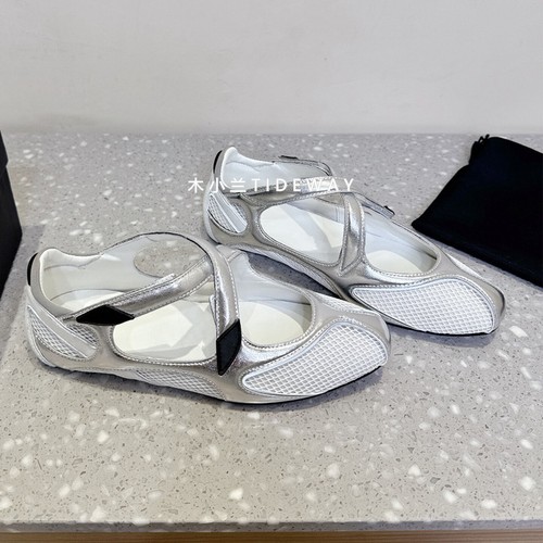 The Attico Vintage Ballet Shoes Flats Women, Leather Mesh, Mary Jane Shoes - Picture 12 of 26
