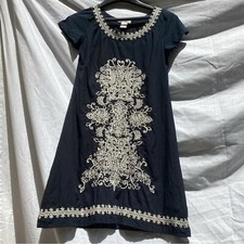 Cute Options black embroidered vintage bohemian dress, size small