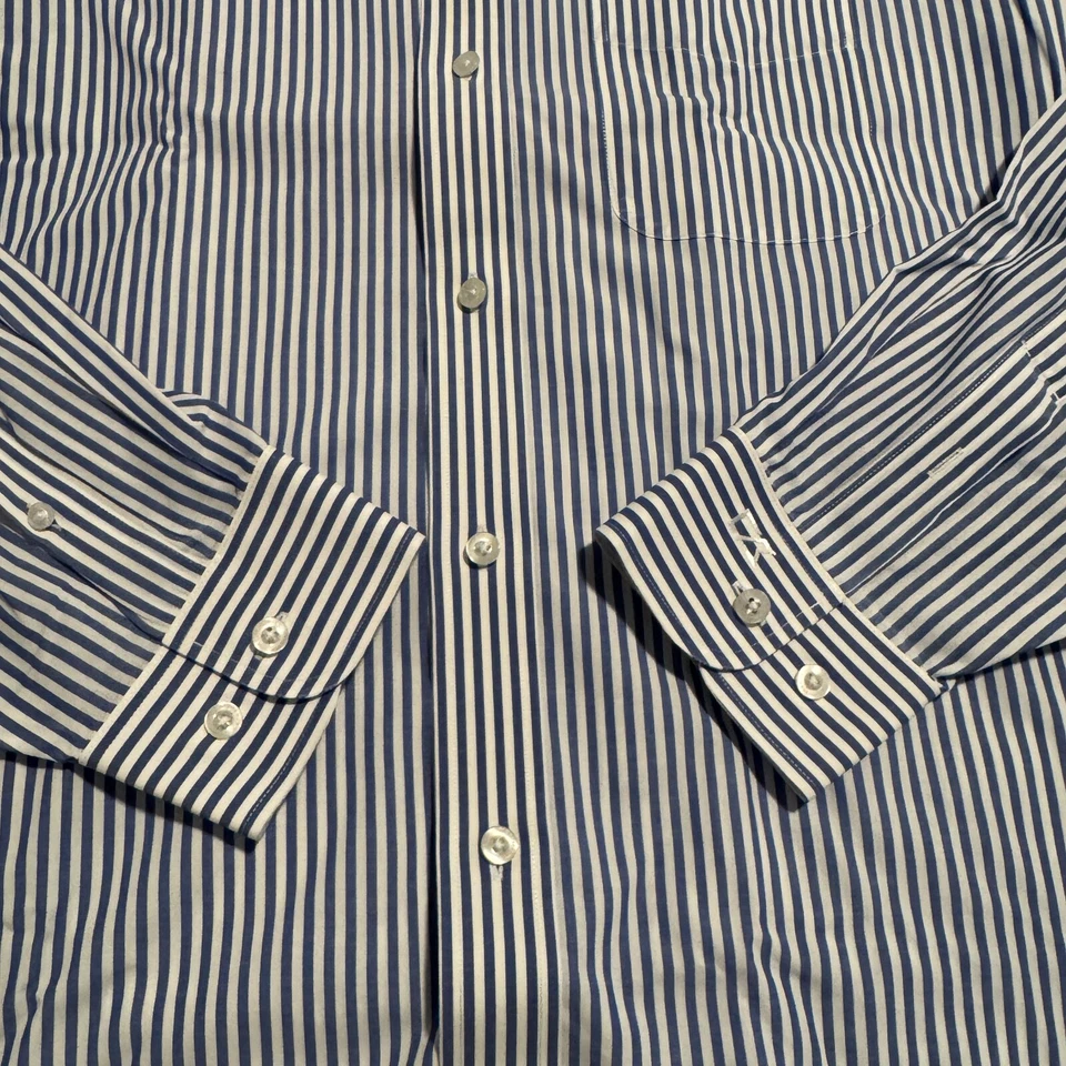 Cutter & Buck Blue & White Striped Button Down Dress Shirt Men's Size XXL - Image 3 of 4