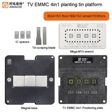 Amaoe 4 In 1 TV EMMC Reballing Stencil Jig Platform BGA153 BGA169 Repair Tools