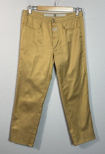 Vintage Marithe Francois Girbaud Pants Trousers Crop High Rise Gold 29 Stretch