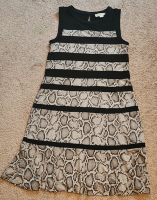 WOMENS medium MICHAEL KORS STRIPED SNAKESKIN PRINT FIT & FLARE DRESS kick hem | eBay WOMENS medium MICHAEL KORS STRIPED SNAKESKIN PRINT FIT & FLARE DRESS kick hem | eBay