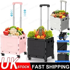 Collapsible Shopping Box Trolley on Wheel Folding Boot Cart Teacher Trolley Cart