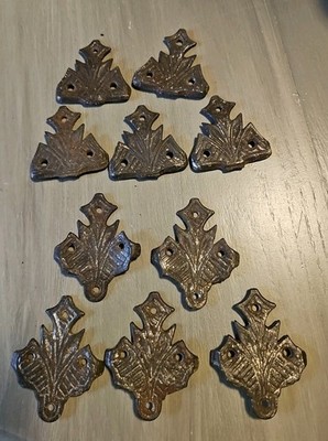 10 Pcs 2 Different Sizes Metal Antique Decorative  Steamer Trunk Accents Parts 