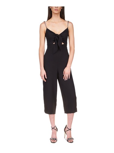 MICHAEL MICHAEL KORS Womens Black Sleeveless Cropped Jumpsuit M