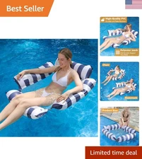 Inflatable Pool Float Chair Lounge for Adults and Kids Floating,Stripe Patter...