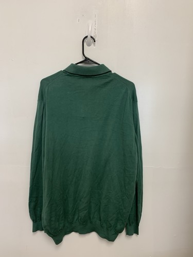 Vintage Barneys NY Men's Polo Sweater Sz XXL Green 100% Cotton Italy - Picture 3 of 3