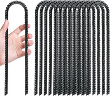 12 Pack Trampoline Stakes Anchors High Wind, 12 Inch Ground Anchors Heavy Dut...