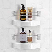 Adjustable Stainless Steel Shower Corner Storage Bar for RV Bathroom 2 Pack