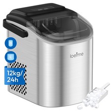 Eiswürfelmaschine Eiswürfelbereiter Tragbar 1.2L Ice Maker 12kg/24H mit Ständer