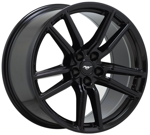 20" Ford Mustang Shelby GT500 Gloss Black wheels OEM set 10278 10279 EXCHANGE - Picture 3 of 8