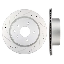 Rear Drilled And Slotted Brake Rotors For EX35 G25 G35 G37 M35 M45 350Z 370Z