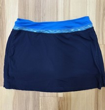 Tangerine L Blue Banded Waist Stretch Skort With Inner Shorts