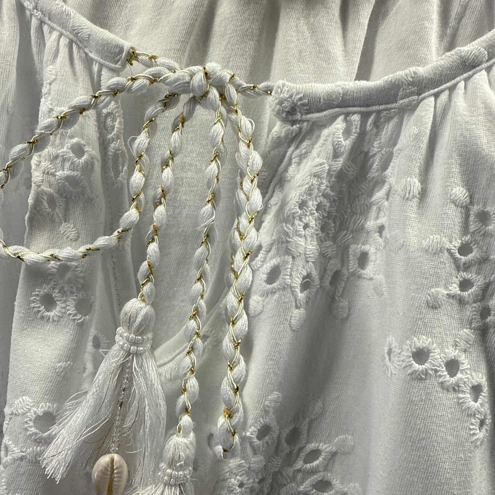 Soft Surroundings Top Size Large Solid White Bohe… - image 7