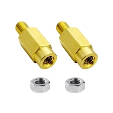 5/16"-18 Brass Battery Terminal Clamp Extension Bolts Male Female 2 Pack