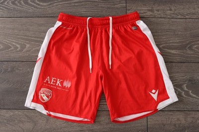 FC THUN SWITZERLAND FOOTBALL SOCCER SHORTS RED MACRON POLYESTER MENS SIZE SMALL