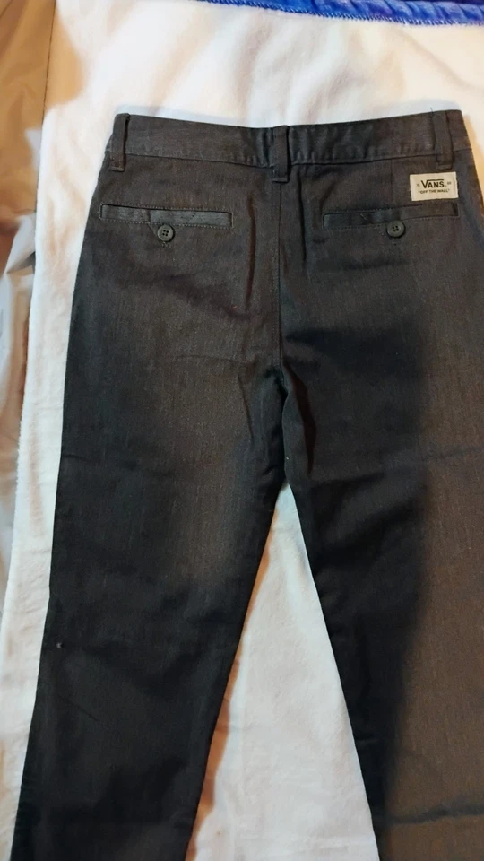 Pantalones de vestir informales gris carbón VANS Off the Wall para niños talla 12 Foto 2 de 4