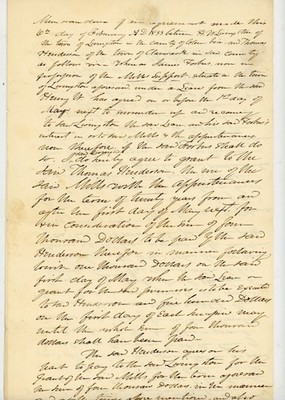 1833 Antique Handwritten Agreement HW Livingston & Thomas Henderson Mills Signed