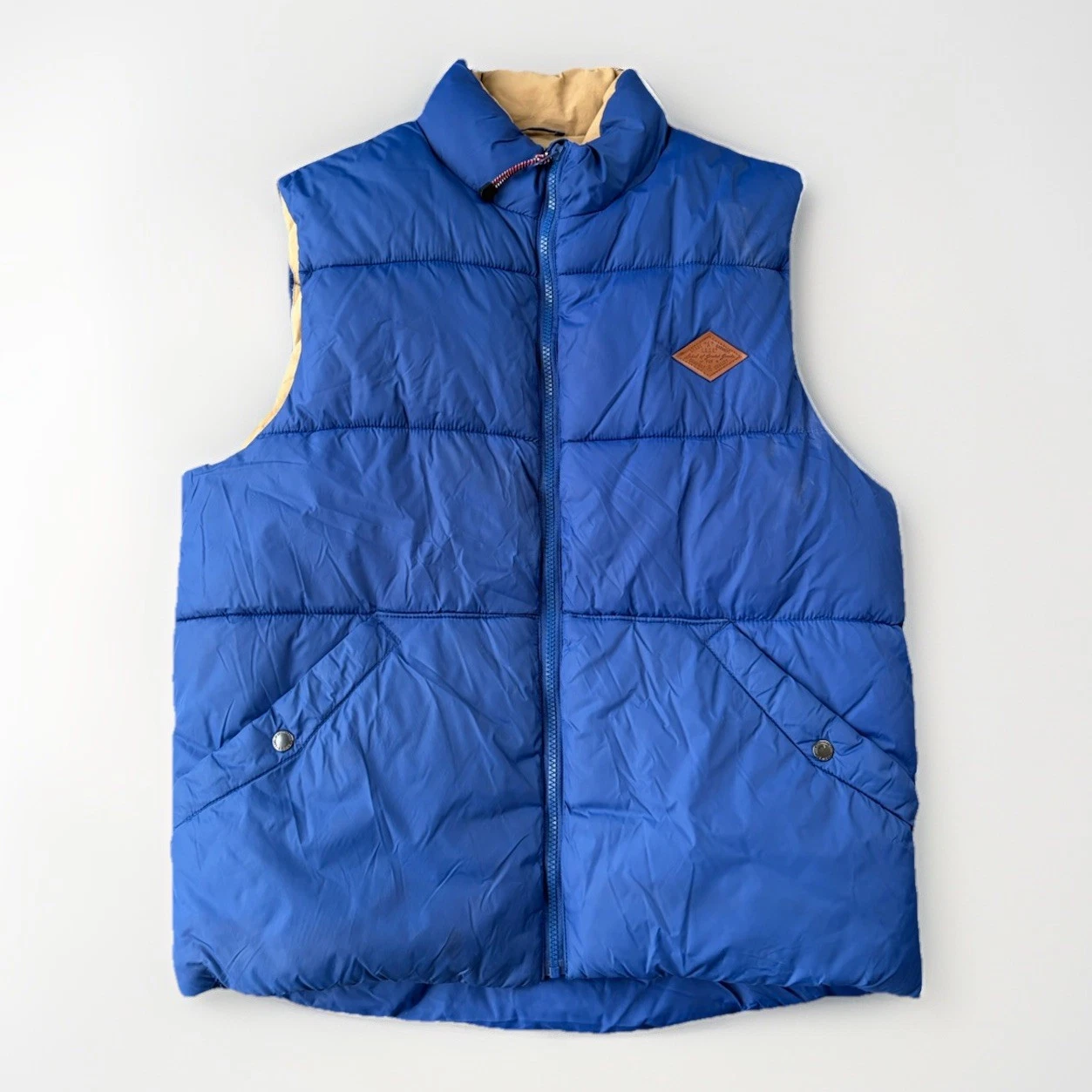 H&M Men’s Blue Puffer Vest Size L Full Zip