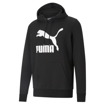 Puma Classics French Terry Logo Pullover Hoodie Mens Black Casual Outerwear 6708