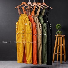 Men Loose Overalls Jumpsuit Bib Pants Coverall Romper Straight-leg Trouser New