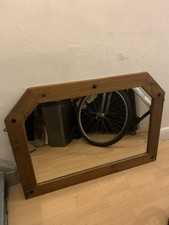 Antique Pine Look Vintage Large Wall Mirror