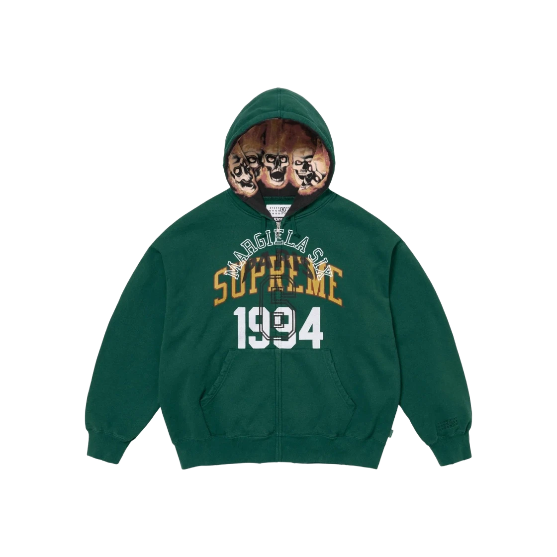 Sweat à capuche zippé Supreme x MM6 Maison Margiela vert foncé   24SS