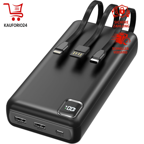 Powerbank 50000Mah Usb C SchnellladegeräT 5 AusgäNge 2 EingäNge Led Display Akku-image