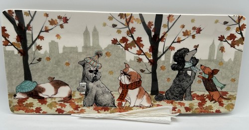 Pier 1 Imports Dog Day Park Avenue Rectangle New York City Plate 6x14 CE2 - Picture 2 of 7