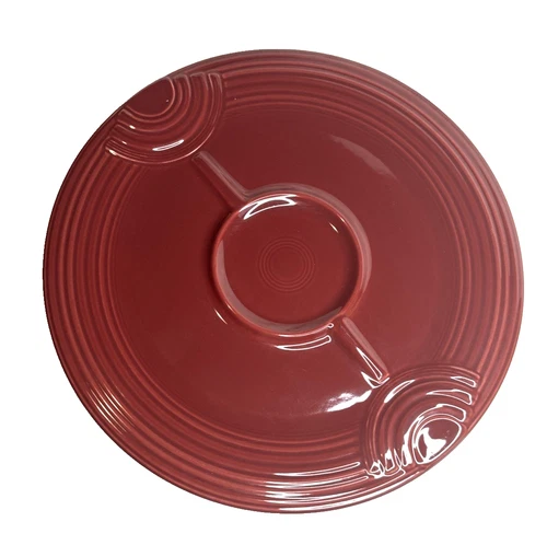 Fiesta Homer Laughlin Large Tray plate Hostess vegetable /chip  Cinnabar 12.25"