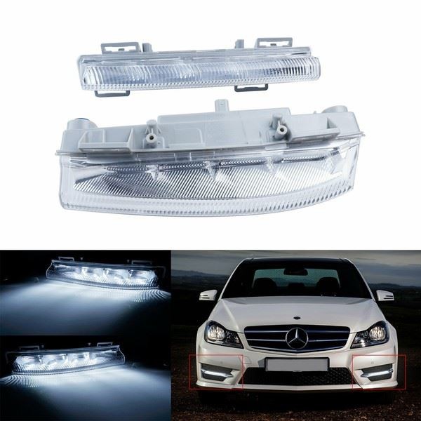 2X Passend FüR Mercedes R172 W204 C204 W212 A207 DRL LED Tagfahrlicht Nebellicht-image