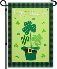 Happy St Patricks Day Garden Flags 12X18 Inch Double Sided Irish Garden Flag Sha