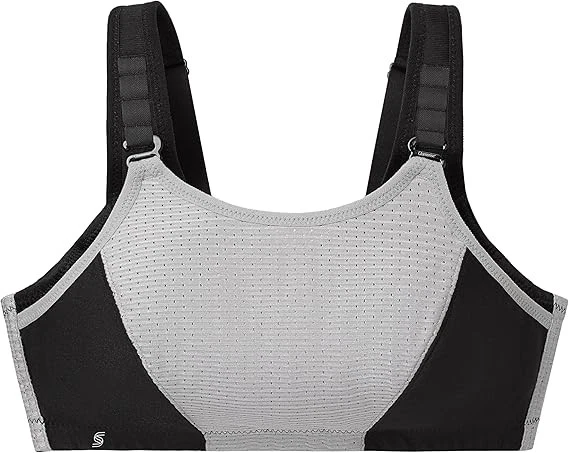 GLAMORISE Black/Grey Plus Size Custom Control Sports Bra, US 42G, UK 42F, NWOT - Image 4 of 4