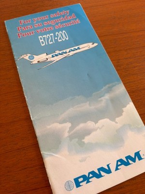Pan Am (II) 727 Safety Card