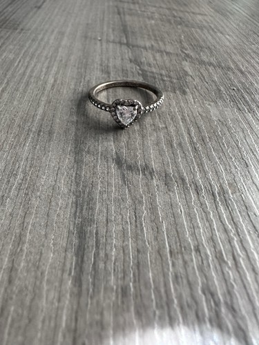 Pandora 925 Sterling Silver Heart Partial Diamond