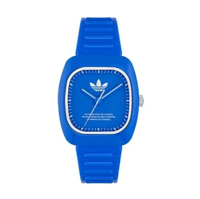 ADIDAS Herren Damen Unisex Armbanduhr Quarz Uhr Retro Wave Two blau Komplettset - Bild 1 von 4