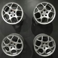 4x Alufelge 15 Zoll 7.0" 5x100 38ET Glanz Silber F509074 VW Passat B4 Golf I