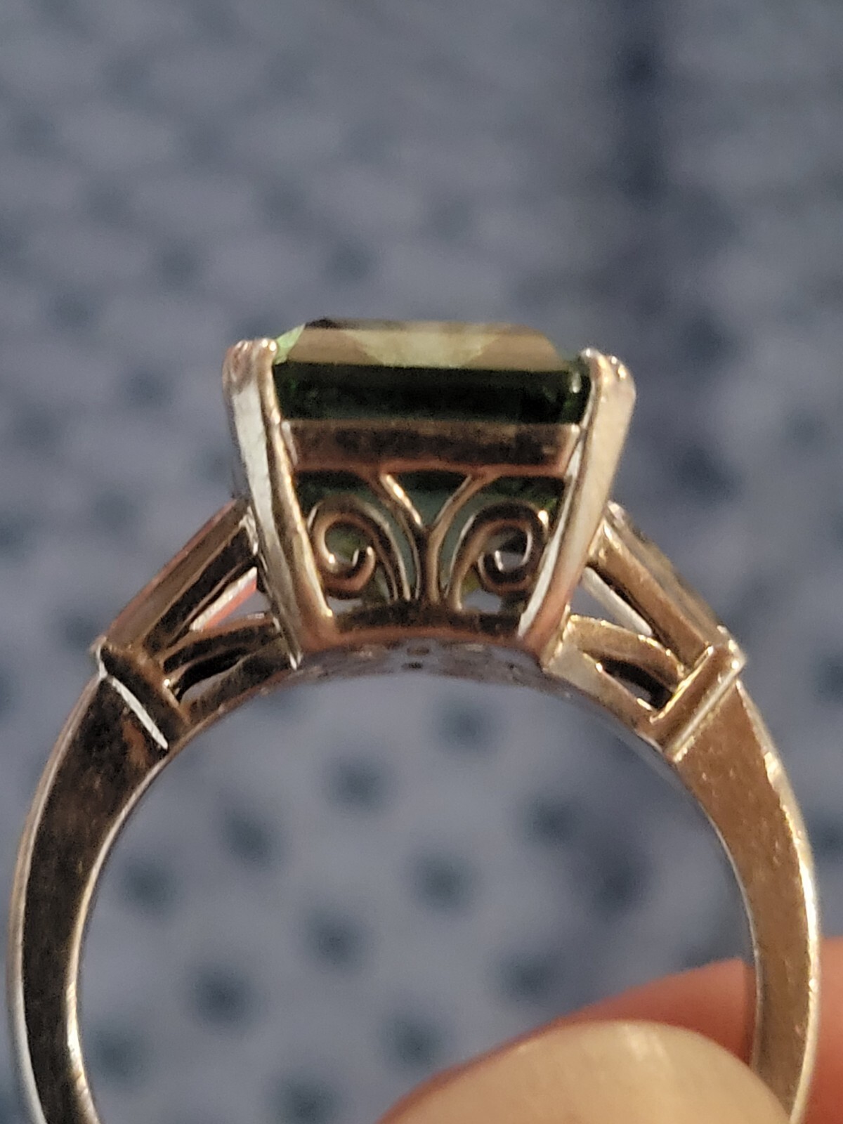 Green Colored emerald ring 925 Silver - image 4