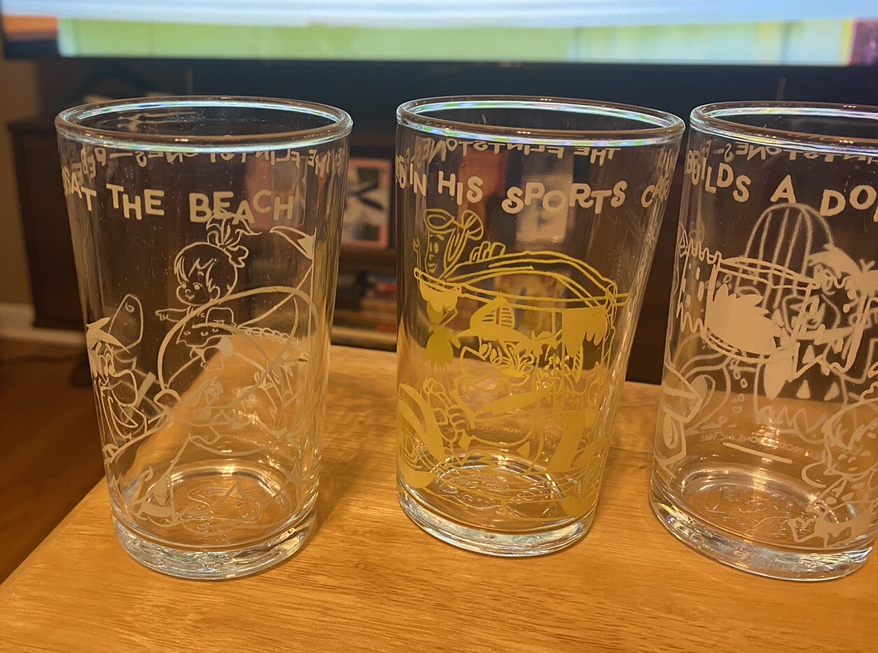 7 Vintage Flintstone Jelly Glasses 1962 1963 1964 Hanna Barbera eBay